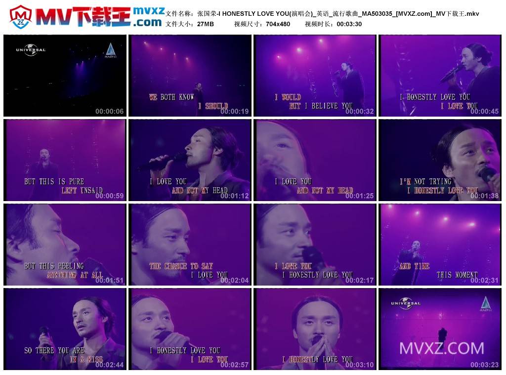 张国荣-I HONESTLY LOVE YOU(演唱会)_英语_流行歌曲_MA503035